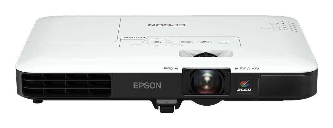 Epson EB-1780W – ON BOARD WIFI. 3000lm, WXGA, 1280 x 800, 16:10, HD ready, 10.000 : 1, USB 2.0-A, USB 2.0, VGA in, HDMI in, Composite in, Jack plug in, MHL, Wireless LAN IEEE 802.11b/g/n, Wireless LAN b/g/g 25GHz, Positioning Ceiling Mounted/ Desktop, Screen Size 30 inches – 300 inches, 1.8 kg. Room Type/ Application: Boardroom, Huddle space / Portable, Large Meeting Room / Auditorium. What’s in the box: Power cable, Remote control incl. Batteries, Carrying Case, VGA Cable, Software (CD). Warranty 5 year carry in. Lamo: 1 year or 1000 hours Epson EB-1780W - ON BOARD WIFI. 3000lm, WXGA, 1280 x 800, 16:10, HD ready, 10.000 : 1, USB 2.0-A, USB 2.0, VGA in, HDMI in, Composite in, Jack plug in, MHL, Wireless LAN IEEE 802.11b/g/n, Wireless LAN b/g/g 25GHz, Positioning Ceiling Mounted/ Desktop, Screen Size 30 inches - 300 inches, 1.8 kg. Room Type/ Application: Boardroom, Huddle space / Portable, Large Meeting Room / Auditorium. What's in the box: Power cable, Remote control incl. Batteries, Carrying Case, VGA Cable, Software (CD). Warranty 5 year carry in. Lamo: 1 year or 1000 hours - Image 1