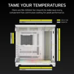 AIR 5400 LX-R RGB iCUE LINK Triple Chamber Mid-Tower PC Case 2x 2.5" , 1x 3.5" Drive Bays Fan layout: Front: 3x120mm, Rear 1x 120mm, Bottom: 3x 120mm (Incl), Top 3x120mm (1x) USB 3.2 Gen 2x2 Type-C, (2x) USB 3.2 Gen 1 Type-C, (1x) Audio in/out Mini-ITX, Micro-ATX, ATX, E-ATX Colour: White - Image 19