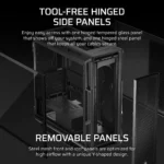 Corsair 5000T Mid-Tower High-Performance PC Case 4x 2.5" Drive Bays, 2x 3.5" Drive Bays Fan layout: Front 3x 120mm, 2x 140mm; Top 3x 120mm ,2x 140mm, Side 3x 120mm, Rear 1x 120mm 4x USB 3.0, 1x USB 3.1 Type-C Colour: Black Mini-ITX, Micro-ATX, ATX, E-ATX - Image 7