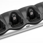 MC90/MC91/MC92 4 Slot Charge Only Cradle. Order SAC9000-4000R for spare battery charging. Must order Power Supply PWR-BGA12V108W0WW, DC Line Cord CBL-DC-382A1-01 and country specific 3-wire grounded AC Line Cord.