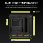AIR 5400 RS-R ARGB Triple Chamber Mid-Tower PC Case 2x 2.5" , 1x 3.5" Drive Bays Fan layout: Front: 3x120mm, Rear 1x 120mm, Bottom: 3x 120mm (Incl), Top 3x120mm (1x) USB 3.2 Gen 2x2 Type-C, (2x) USB 3.2 Gen 1 Type-C, (1x) Audio in/out Mini-ITX, Micro-ATX, ATX, E-ATX Colour: Black - Image 14