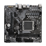 GIGABYTE A620M H - AMD A620 Chipset: Socket AM5, Supports 7000 series AMD Ryzen™ Processors Memory : 2x Dual Channel DDR5 DIMM Slots (128GB Max / 6400MHz Supported Expansion Slots : 1x PCI-Express 4.0 (x16 Speed), 1x PCI-Express 3.0 (x1 Speed) Storage and USB : 4x SATA 3 (6 Gb/s), 1x M.2 Socket 3 Connector, 4 x USB 3.2 Gen 1 (2x Back, 2x Cable), 8x USB 2.0 (4x Back, 4xCable) Misc. : 7.1 Channel High Definition Audio, 1x Realtek® GbE LAN chip (1 Gbps/100 Mbps/10 Mbps) Rear IO Panel Display Ports Available: 1x DP, 1x HDMI