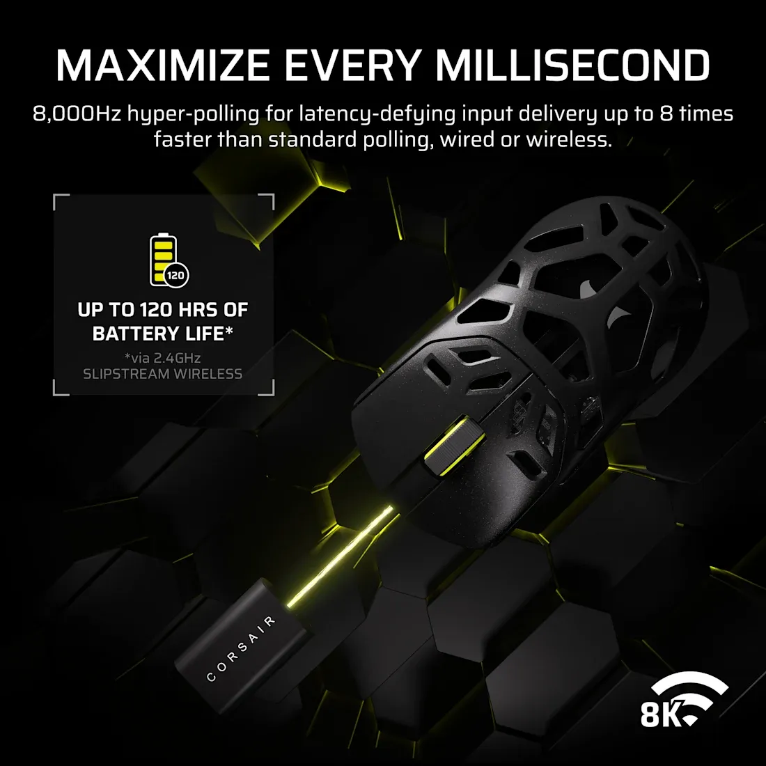 1c96ea8e4ca0a68fe3cc91bee20c010ef9b204e6 Corsair SABRE V2 PRO Magnesium Alloy Wireless Gaming Mouse 33 000 DPI Black - Image 1