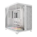 AIR 5400 LX-R RGB iCUE LINK Triple Chamber Mid-Tower PC Case 2x 2.5" , 1x 3.5" Drive Bays Fan layout: Front: 3x120mm, Rear 1x 120mm, Bottom: 3x 120mm (incl), Top 3x120mm (1x) USB 3.2 Gen 2x2 Type-C, (2x) USB 3.2 Gen 1 Type-C, (1x) Audio in/out Mini-ITX, Micro-ATX, ATX, E-ATX Colour: White - Image 2