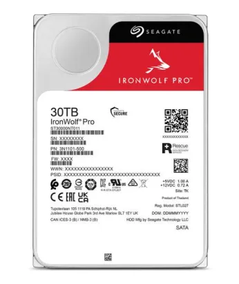 2819b8cf94454f0a463984ef65b5a95741a7d903 Seagate Ironwolf Pro ST30000NT011 30TB 3.5'' HDD NAS Drives 7200 RPM; SATA 6GB/s Interface; 256MB Cache;550TB/Year; Unlimited Ba - Image 1