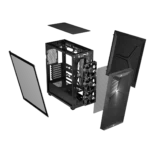 3200D RS Mid-Tower PC Case 1x 3.5" hard drive or 2x 2.5" SSDs Fan layout: Front: 3x 120mm, 2x 140mm (3x RS120 Fans Included), Top: 3x 120mm, 2x 140mm, PSU Shroud: 2x 120mm, Rear: 1x 120mm USB 2.0 Type-A (x1), USB 3.2 Gen2 Type-C (x1), Headphone/Microphone (x1) Mini-ITX, Micro-ATX, ATX Colour: Smoke - Image 6