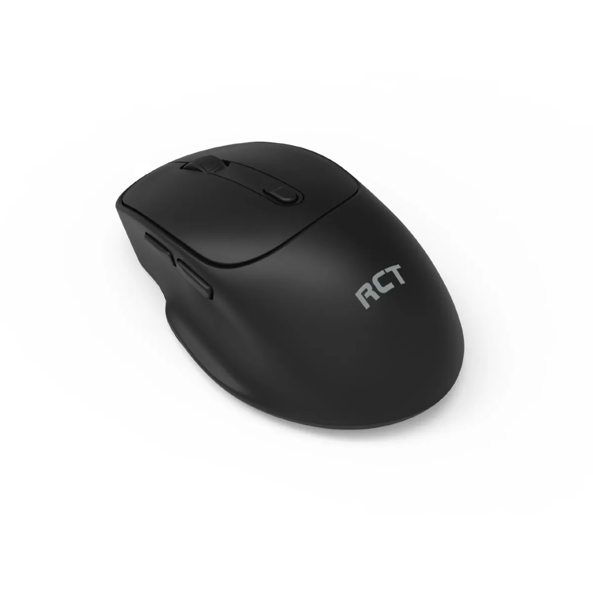 2_gi08 RCT Dual-Mode Silent Wireless Mouse | 2.4GHz + Bluetooth 5.2/3.0 | 800-1600 DPI | 6-Button | USB Nano Receiver | Black - Image 1