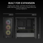 Corsair FRAME 4000D RS E-ATX | ATX | MATX | ITX ARGB Mid Tower Gaming Chassis - Black - Image 2