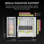CORSAIR 3200D RS ARGB Mid-Tower PC Case, White - Image 5