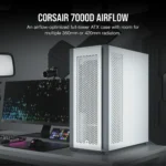 Corsair 7000D AIRFLOW Full-Tower ATX PC Case 10x 2.5" Drive Bays, 6x 3.5" Drive Bays Fan layout: Front 3x 120mm, 3x 140mm, Top 3x 120mm ,3x 140mm, Side 4x 120mm, Rear 1x 120mm, 1x 140mm 4x USB 3.0, 1x USB 3.1 Type-C Colour: White Mini-ITX, Micro-ATX, ATX, E-ATX - Image 21