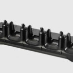 Five-slot charge-only cradle for MC3300 / MC3300x / MC3300ax; MC3400 / MC3450 devices. Sold separately: Power Supply (PWR-BGA12V108W0WW), DC cable (CBL-DC-381A1-01), and country-specific AC line cord.