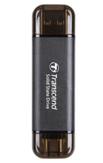 TRANSCEND 512 GB ESD310C USB3.2 TYPE A & C (USB 10Gbps) OTG COMPACT PORTABLE SSD - Read 1050MB/s Write 950 MB/s - Black