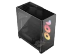 FRAME 4500X LX-R RGB LINK Panoramic Glass Mid-Tower PC Case 4x 2.5" , 2x 3.5" Drive Bays Fan layout: Front 3x 120mm (Incl)/2x 140mm/2x 200mm, Radiator tray 3x 120mm/2x 140mm, Rear 1x 120mm/2x140mm, Bottom: 2x 120mm, Top 3x120mm/2x140mm iCUE LINK System Hub included for full digital control of connected devices (1x) USB 3.2 Gen 2 Type-C, (2x) USB 3.2 Gen 1 Type-A, (1x) Audio in/out Mini-ITX, Micro-ATX, ATX, E-ATX Colour: Black - Image 9