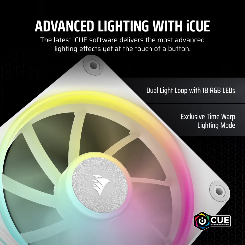 CORSAIR LX RGB Series; iCUE LINK LX120 RGB White; 120mm Fan; Triple Pack