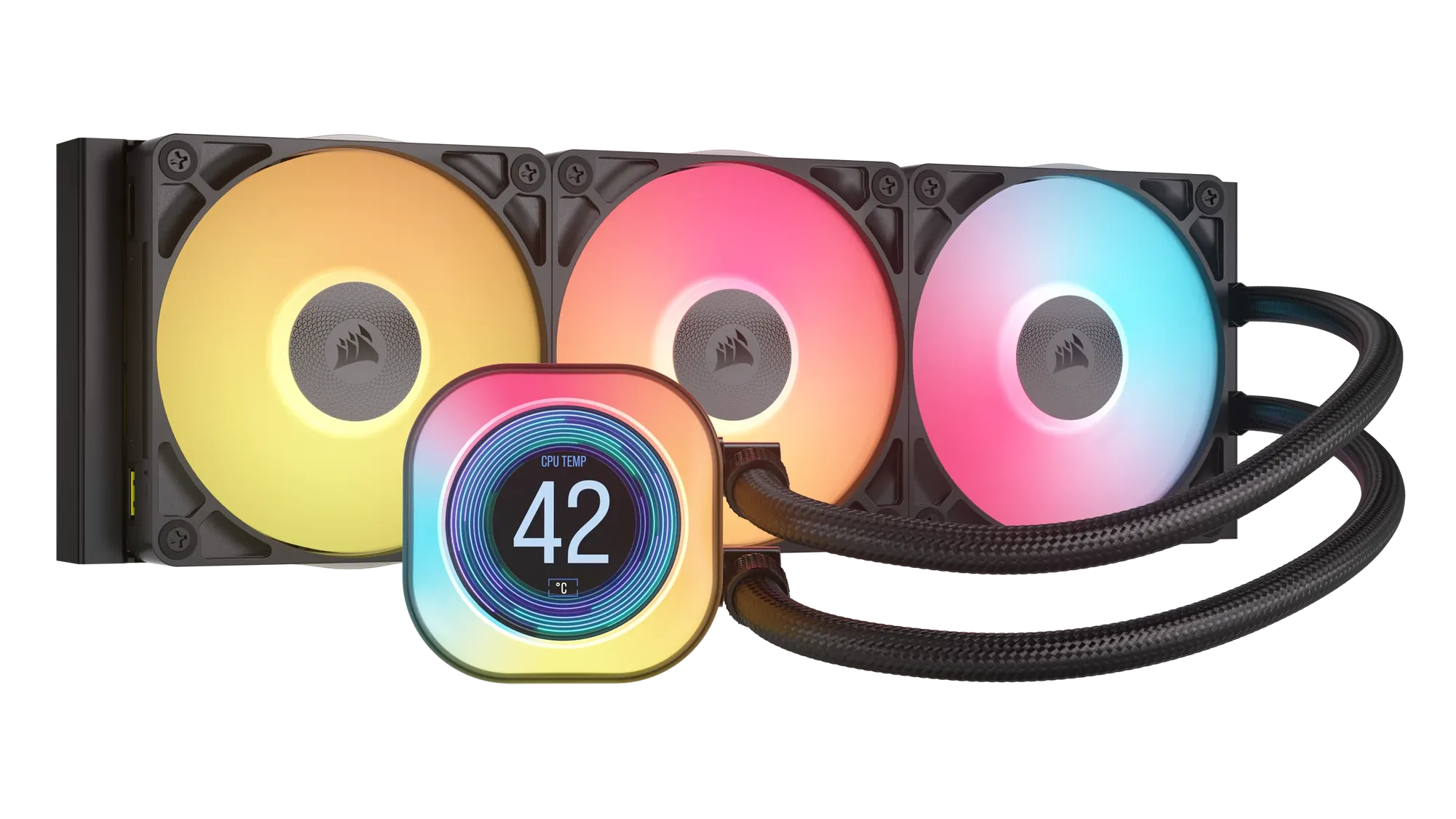 462dde7c9a8d4df090e9e331b9e4098a18d5b5d9 Corsair iCUE LINK TITAN 240 RX LCD Liquid CPU Cooler – RX120 RGB Fans – Fits Intel® LGA 1851/1700; AMD® AM5/AM4. - Image 1