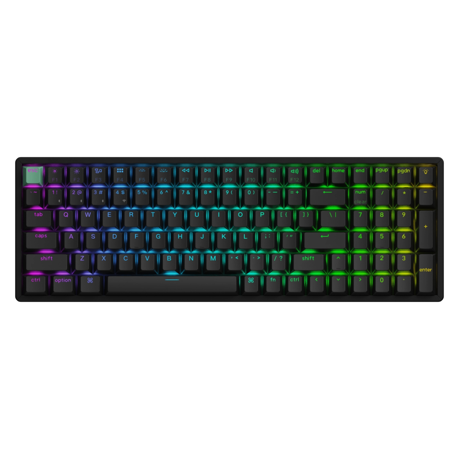 4894979016683_K4H-J1_wr-2 Keychron K4 HE 96% Magnetic Switch Hot-Swap Gateron Dbl-Rail Nebula Switch RGB Wireless Keyboard - Black (Al) - Image 1