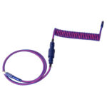 Keychron Premium Coiled Aviator Cable - Purple (Straight) - Image 2