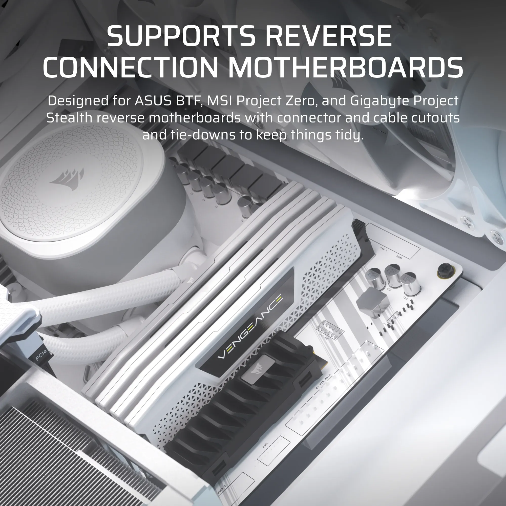 Corsair FRAME 4000D RS E-ATX | ATX | MATX | ITX ARGB Mid Tower Gaming Chassis - White