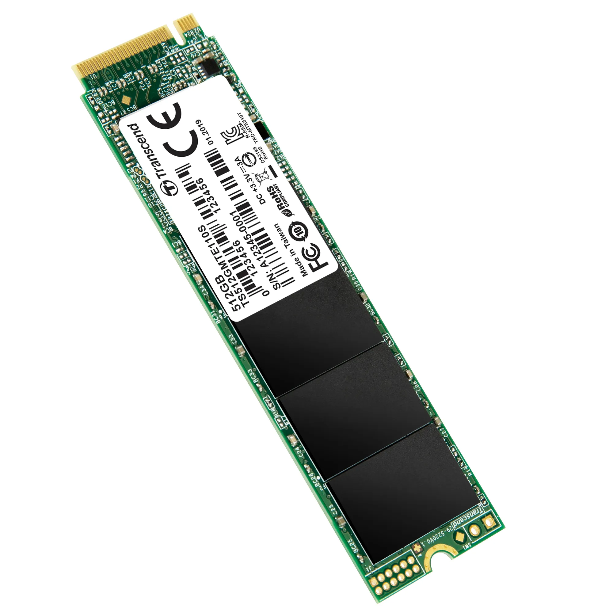 55494453_9575587647 TRANSCEND 512GB MTE110S PCI-E GEN 3x4 M.2 2280 SSD 3D TLC - 1700 MB/s Read 1400 MB/s Write - 200 TBW - Image 1