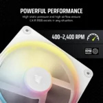 CORSAIR iCUE LINK LX120-R RGB 120mm PWM Reverse Fan Expansion - White - Image 10