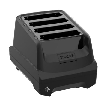 Four-slot battery charger for TC22 / TC27 device’s spare batteries. Power supply (PWR-BGA12V50W0WW), DC cable (CBL-DC-388A1-01), and country-specific AC cable sold separately. Four-slot battery charger for TC22 / TC27 device's spare batteries. Power supply (PWR-BGA12V50W0WW), DC cable (CBL-DC-388A1-01), and country-specific AC cable sold separately. - Image 1