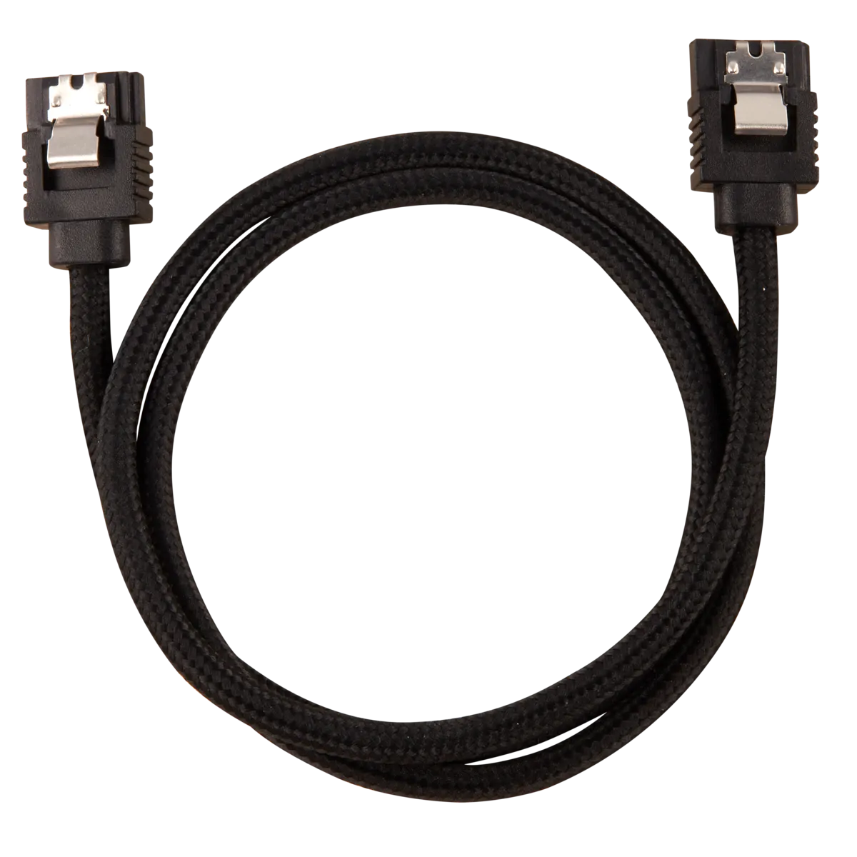 66558443_4070478617 Corsair Premium Sleeved SATA Data Cable Set with Straight Connectors; Black; 60cm - Image 1