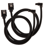 Corsair Premium Sleeved SATA Data Cable Set with 90° Connectors; Black; 60cm - Image 2