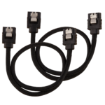 Corsair Premium Sleeved SATA Data Cable Set with Straight Connectors; Black; 30cm - Image 3
