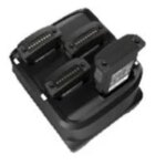 Four-slot spare battery charger with fast-charging for MC9300 / MC9400 / MC9450 batteries. Power supply (PWR-BGA12V50W0WW), DC cable (CBL-DC-388A1-01), and country-specific AC cable are all sold separately.