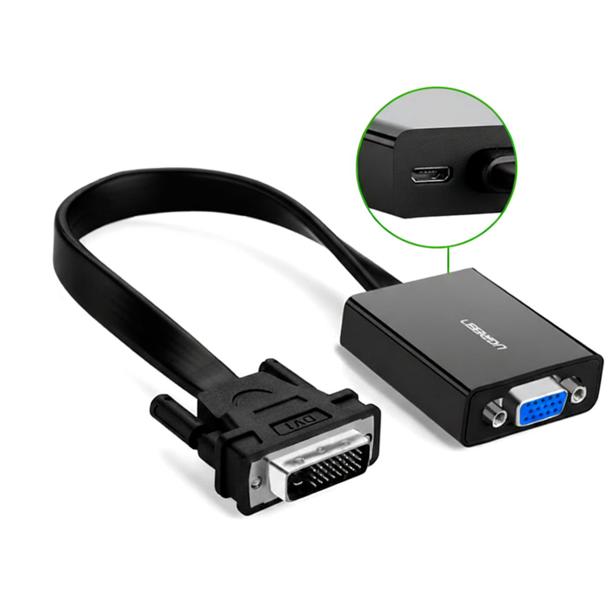 6957303842599_MM108-40259_05 UGREEN DVI(24+1) Male To VGA Female Active Converter - Image 1