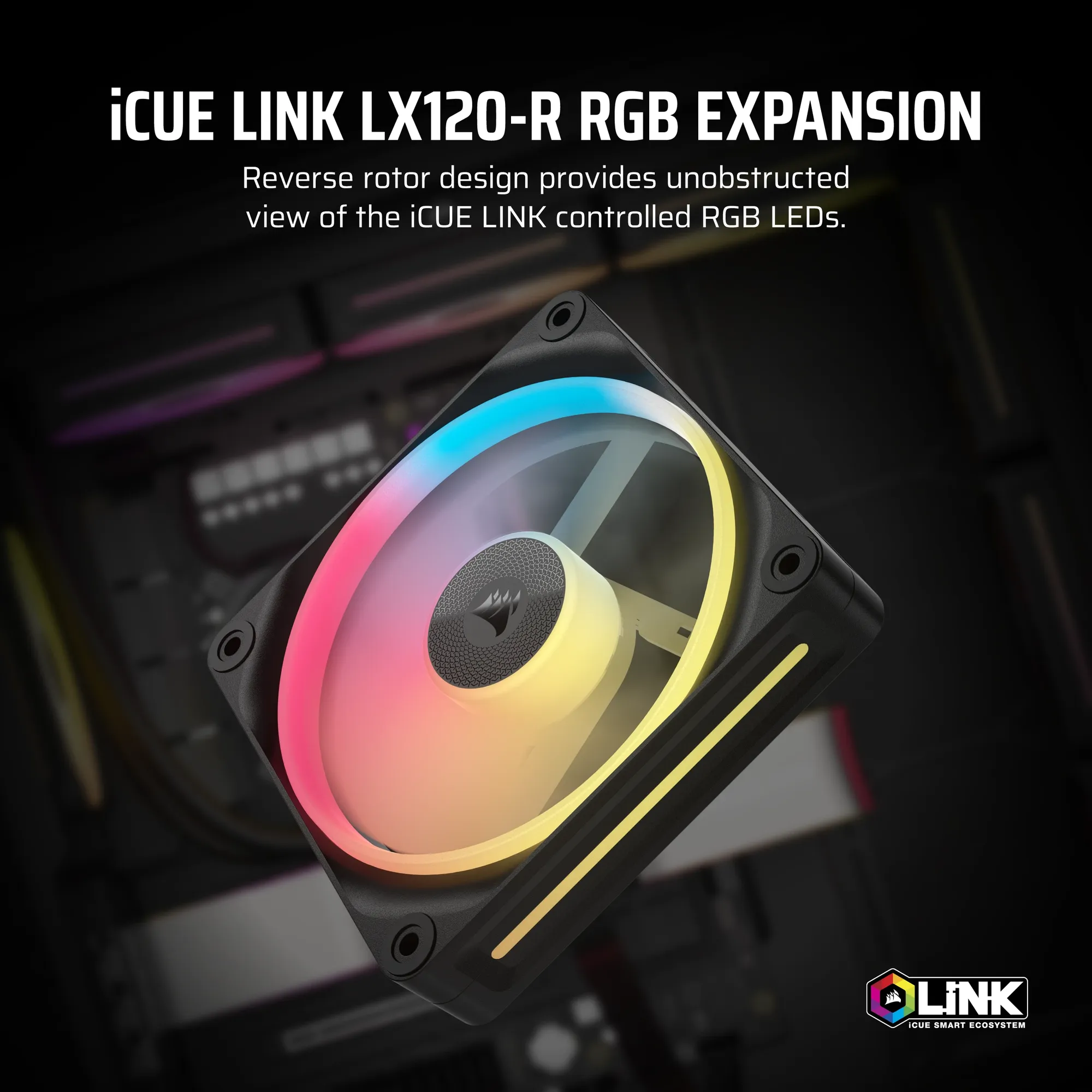 CORSAIR iCUE LINK LX120-R RGB 120mm PWM Reverse Fan Expansion
