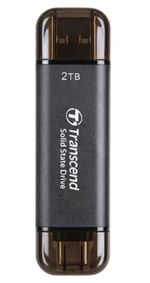 TRANSCEND 2 TB ESD310C USB3.2 TYPE A & C (USB 10Gbps) OTG COMPACT PORTABLE SSD - Read 1050MB/s Write 950 MB/s - Black - Image 2