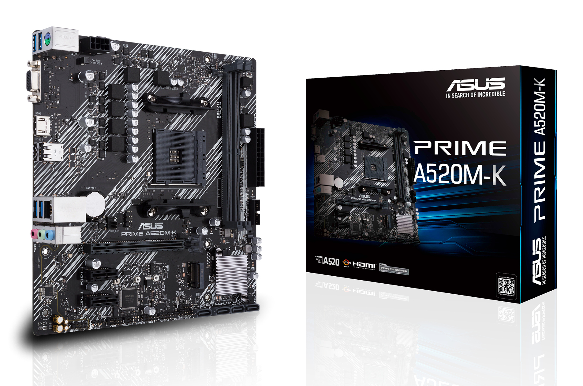 ASUS Motherboard/mATX/AM4/DDR4/2xDIMM/Max.64GB/1xM.2/4xSATA/1xPCIe3x16/ 2xPCIe3x1/1xHDMI/1xD-Sub/RAID. ASUS Motherboard/mATX/AM4/DDR4/2xDIMM/Max.64GB/1xM.2/4xSATA/1xPCIe3x16/ 2xPCIe3x1/1xHDMI/1xD-Sub/RAID. - Image 1