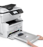 Epson WorkForce Pro WF-C878RDWF Colour A3 MFP; 35ppm Mono 35ppm Colour (ISO 25ppm Mono, 24ppm Colour) A3 Print Scan copy Fax USB/USBHost Auto Duplex Wi-Fi/Wi-FiDirect Ethernet. First Page Out: Mono 6 seconds Colour 6.5 seconds, Max Printing Volume 75k p/M, Recommended Printing Volume 10k p/M, Compatible Paper Weight 64 g/m² - 300 g/m², Max Paper Input 1835 DOES NOT USE XXL INKS. Warranty 1 year on-site Consumables: C13T05A100 XL Black, C13T05A200 XL Cyan, C13T05A300 XL Magenta, C13T05A400 XL Yellow, C13T671400 Maintenance Box - NO INKS INCLUDED - Image 8