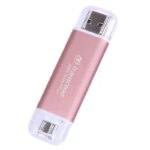 TRANSCEND 512 GB ESD310P USB3.2 TYPE A & C (USB 10Gbps) OTG COMPACT PORTABLE SSD - Read 1050MB/s Write 950 MB/s - PINK