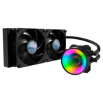Cooler Master MasterLiquid ML240 Vivid ARGB Cooler With Dual Sickleflow 120mm PWM Fans And 240mm Aluminum Radiator -Black - Image 2