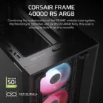 Corsair FRAME 4000D RS E-ATX | ATX | MATX | ITX ARGB Mid Tower Gaming Chassis - Black - Image 5