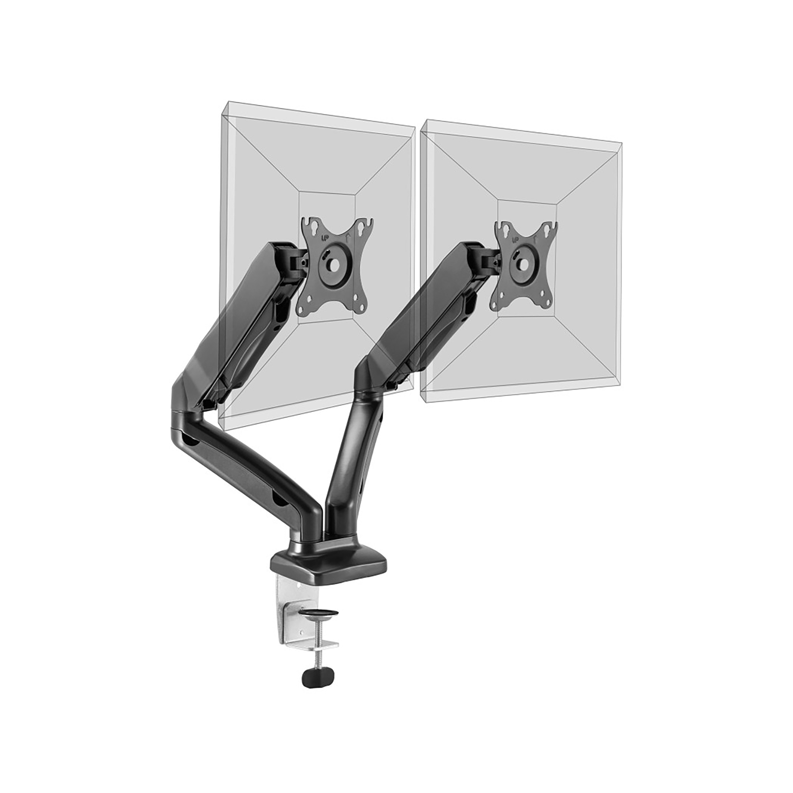901105_d11c Port Monitor Arm Dual Up to 40" BK - Image 1