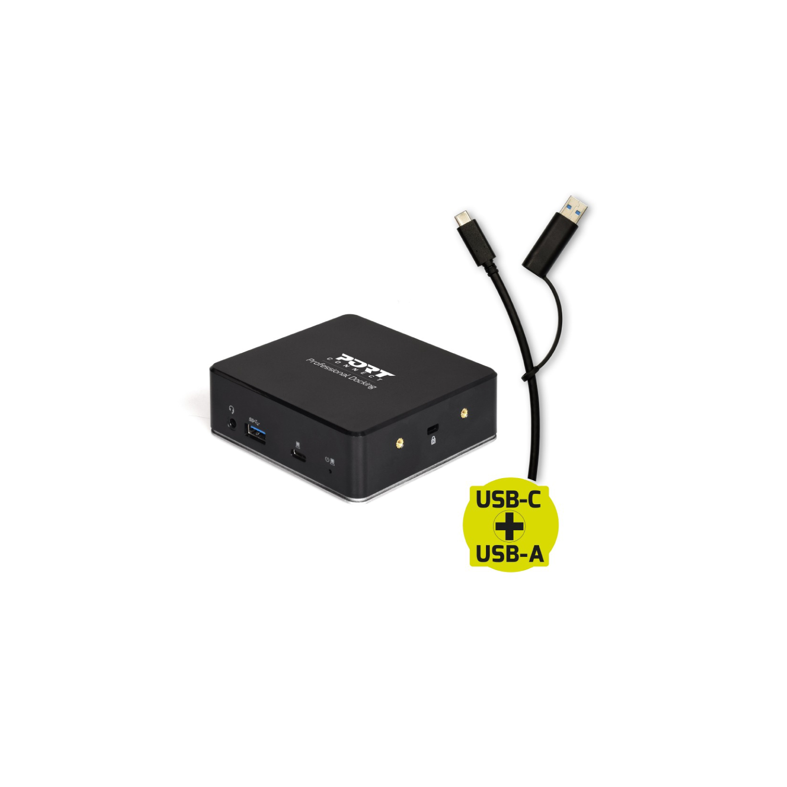 901908_9f97 Port USB Type-C to 1 x RJ45|2 x USB3.1 Gen1|2 x HDMI|1 x Type-C|1 x USB3.1 Gen1 | Apple Charging 2.4A|1 x Aux Dock - Black - Image 1