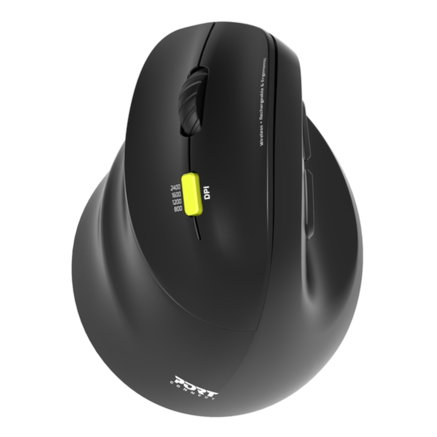 910008_PORT-MOUSE-ERGO-RECHARGEABLE-BT-LEFT_wr_09 Port Mouse Ergo Rechargable BT & RF Left Black 2 Year Warranty - Image 1