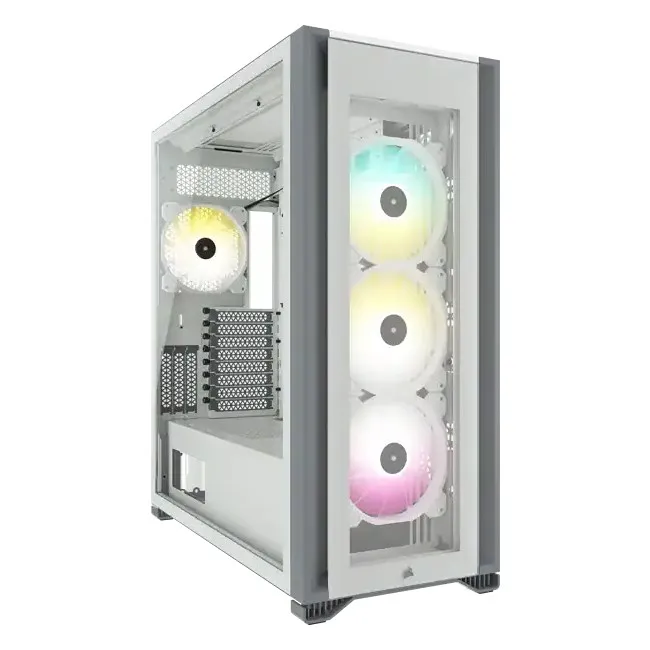 Corsair iCUE 7000X RGB Tempered Glass Full-Tower ATX PC Case 3x 2.5" Drive Bays, 6x 3.5" Drive Bays Fan layout: Front 4x 120mm, 3x 140mm, Top 3x 120mm ,3x 140mm, Side 4x 120mm, Rear 1x 120mm, 1x 140mm. 4x SP140 RGB ELITE fans Included with Commander Core XT 4x USB 3.0, 1x USB 3.1 Type-C Colour: White Mini-ITX, Micro-ATX, ATX, E-ATX