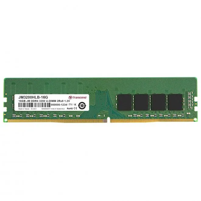 92297843_2254606128 TRANSCEND JET MEMORY 16GB DDR4-3200 DESKTOP U-DIMM 2RX8 CL22 - Image 1