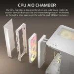 AIR 5400 LX-R RGB iCUE LINK Triple Chamber Mid-Tower PC Case 2x 2.5" , 1x 3.5" Drive Bays Fan layout: Front: 3x120mm, Rear 1x 120mm, Bottom: 3x 120mm (incl), Top 3x120mm (1x) USB 3.2 Gen 2x2 Type-C, (2x) USB 3.2 Gen 1 Type-C, (1x) Audio in/out Mini-ITX, Micro-ATX, ATX, E-ATX Colour: White - Image 16