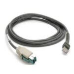 Zebra Cable - Shielded USB: Power Plus Connector; 7ft. (2.1m); Straight; 12V