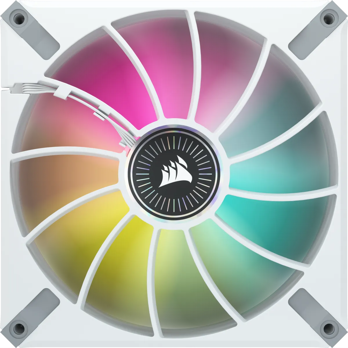 Corsair ML140 140mm PWM 400 - 2000 RPM Premium Magnetic Levitation Fan; Dual Pack With Lighting Node Core - White