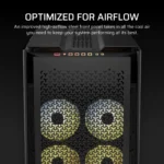 CORSAIR 9000D RGB AIRFLOW Super Full-Tower PC Case 2x 3.5" HDDs and up to 6x 2.5" SSD Fan layout: Front: 8x 120mm, 3x 140mm, 2x 200mm, Top: 8x 120mm, 3x 140mm, 2x 200mm, Rear: 2x 120mm, 1x 140mm, Side: 3x 120mm (No fans Incl) (2x) USB 3.2 Gen 2 Type C, (4x) USB 3.2 Gen 1 Type A, (1x) Audio in/out Mini-ITX, Micro-ATX, ATX, E-ATX, SSI-EE Colour: Black - Image 15