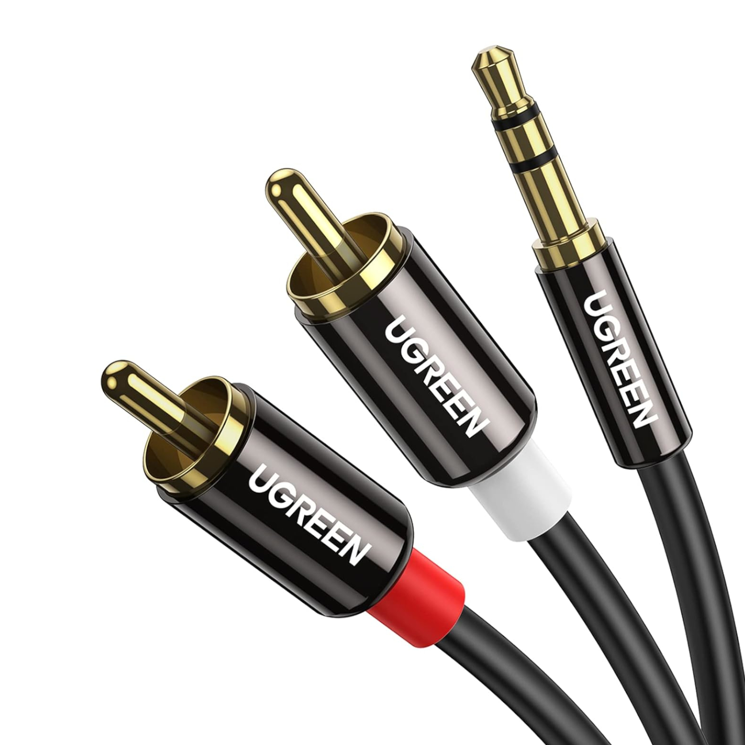 AV116-10584_UGreen-AV116-3.5mm-to-RCA-Cable-1M_wr_01a UGREEN 3.5MM to 2RCA Male Round Cable 2M - Image 1