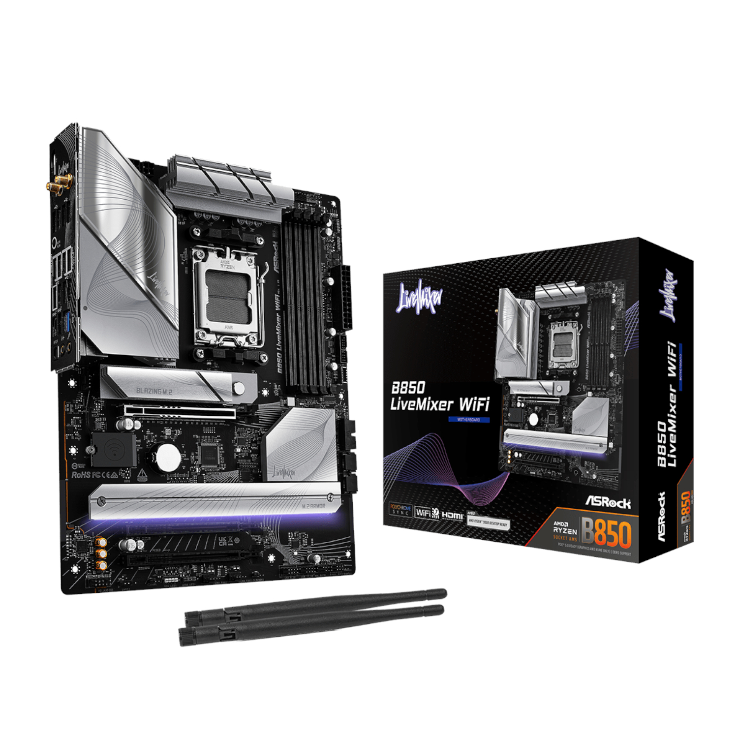 B850LIVEMIXERWIFI_ASRock-B850-LiveMixer-WiFi-AM5-ATX-Gaming-Motherboard_wr_01 ASRock B850 Live Mixer WiFi AMD AM5 ATX Gaming Motherboard - Image 1
