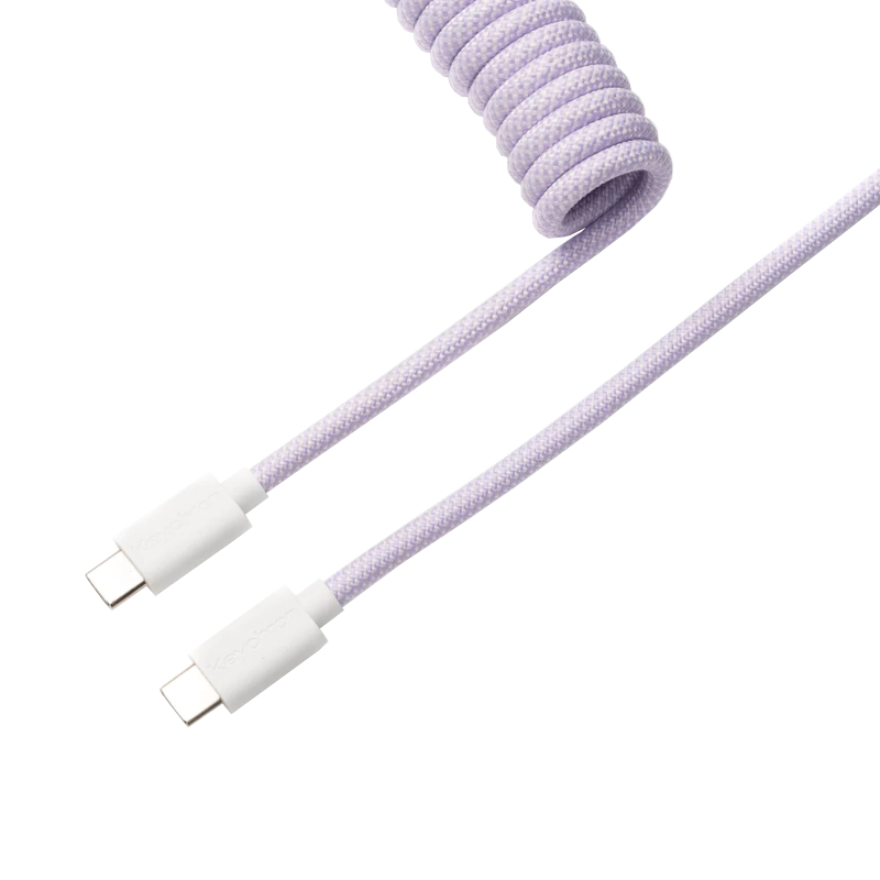 CAB-17_wr_01 Keychron Coiled Aviator Cable - Light Purple (Straight) - Image 1
