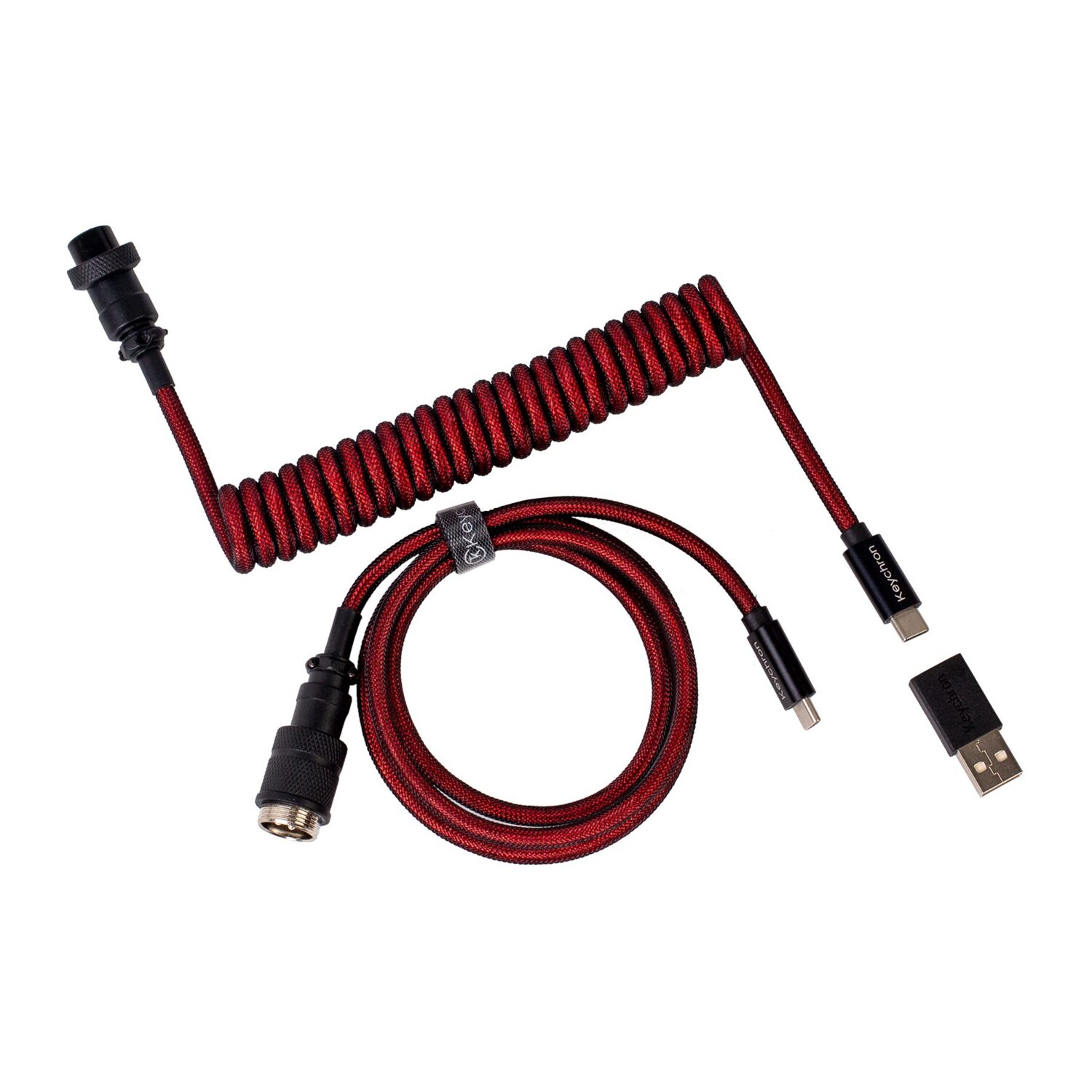 CAB-2_Keychron_Coiled_Aviator_Cable_-_Red_wr_01-2 Keychron Premium Coiled Aviator Cable - Red (Straight) - Image 1
